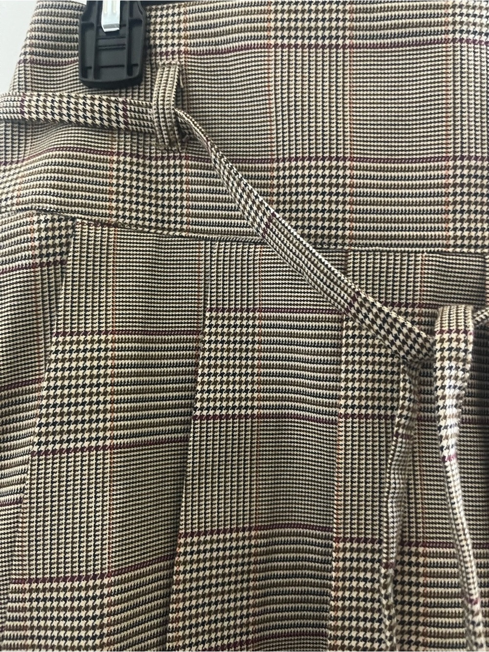 Stradivarius Plaid Mini Skort in Tan, Black & Rust - Picture 4 of 6